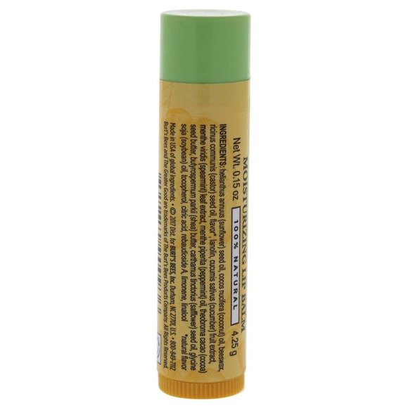 2 x Burt's Bees Cucumber Mint Moisturizing Lip Balm Unisex 0.15 Oz - Picture 2 of 2